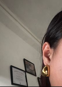 Gold Geometric Dangle Hoop Earrings