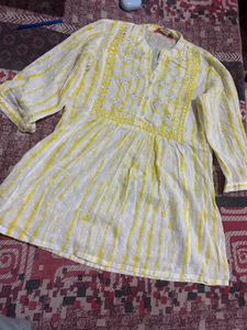 Yellow short Kurti Top