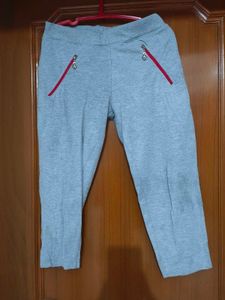 Grey Cotton Capry For Daily Use