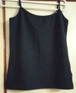 Stylish Black Crop Top -  Sleeveless Sequine Work