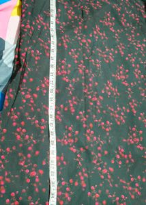 Parrot Green Dress&amp; Black And Pink Dots Top