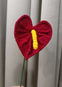 Crochet Antherium Flower Stick