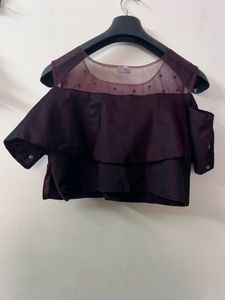 Elegant Purple Off-Shoulder Top Skirt