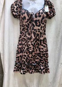 I. Leopard Print Mini Dress