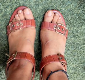 Brown Ankle Strap Heels