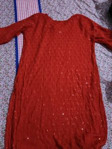 Red Embroidered Dress