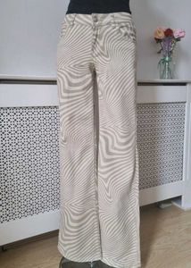 Y2k H&M Beige Swirl jeans