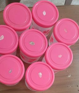 Set Of 8 Floral Printed Kitchen Storage Container