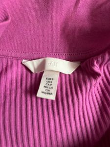 H&amp;M Pink Ribbed Crop Top