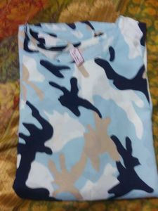 Camo Print Ruffle Top