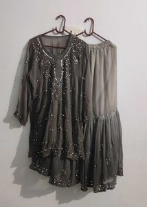 Ombre Chikankari Mirror Work Garara Set