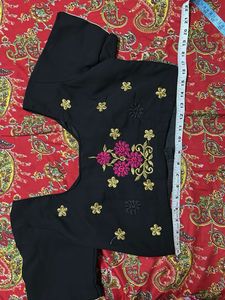 Embroidered Black Blouse