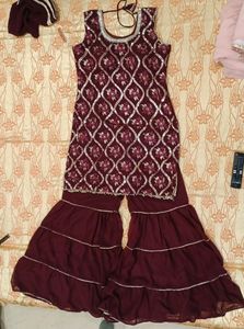 Kurta Sharara Dupatta Set With Coreset Chest