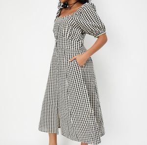 MAX Checked Midi Dress