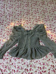 Green Floral Top With New Condition