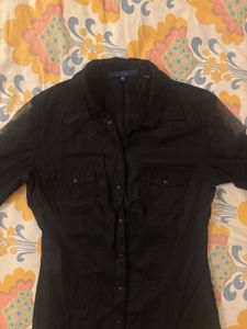 GUESS Stylish Black Button-Up Shirt for Women