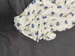 Cottagecore Flower Print White Dress💌🫐