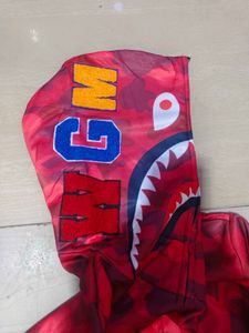 New Bape Red Camo Shark Hoodie