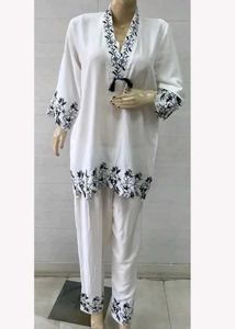 New 2XL Floral Embroidered Co-ord Set