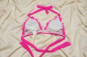 Hot Pink Scalloped Bikini Top