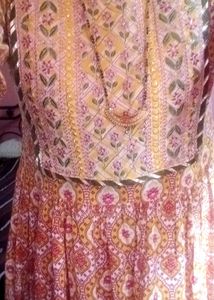 Yellow Floral Print Kurta