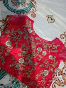 Red Embroidered Blouse