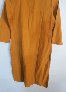 Dark Mustard Kurta Cotton (BRANDED)