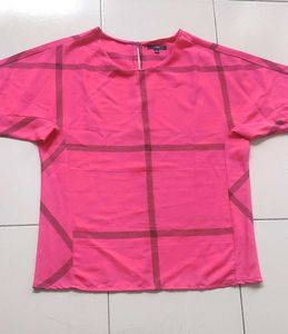 Pink Plaid Code Blouse M