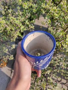 Blue Floral Ceramic Planter