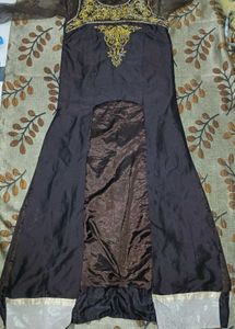 Embroidered Brown Ethnic Gown