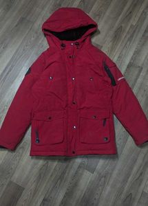 converse red hooded jacket