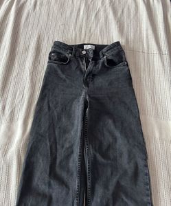 H&amp;M charcoal straight fit jeans