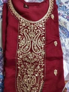 Elegant Maroon Embroidered Kurta