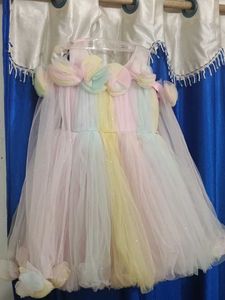 Rainbow Tulle Party Dress