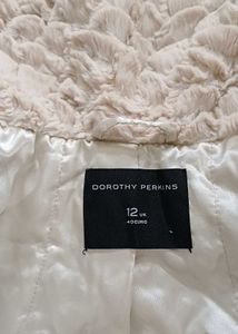 Dorothy Perkins Funnel Neck Faux Fur Textured Coat