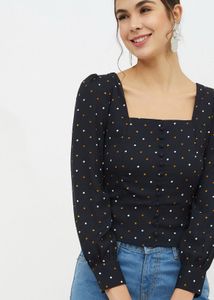 Navy blue Polka Dot Top