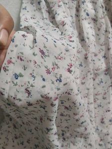 Floral Print Ruffle Frock With Shirt