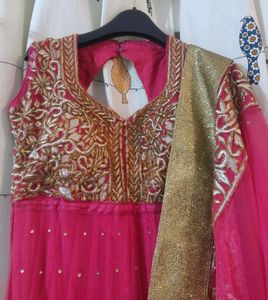 Pink Anarkali With Heavy Dupatta Suit💕for Wedding
