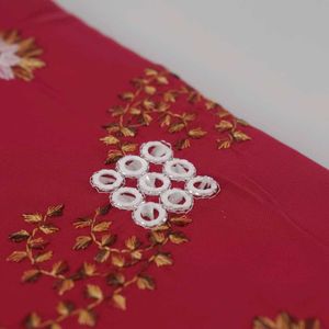 Pink Embroidered Dress Material undtitched