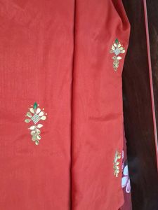 Red Gota Pati Work Saree