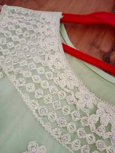 Mint Green Lace Anarkali Dress