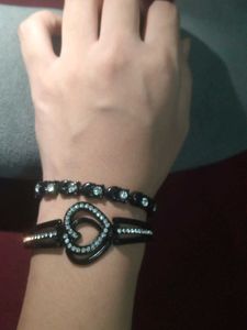Black &amp; Rhinestone - Set of 2