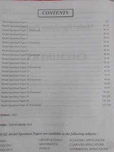 ICSE Chemistry Model Specimen Papers