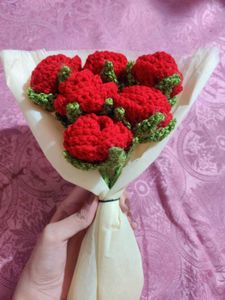 Handmade Crochet Rose Bouquet