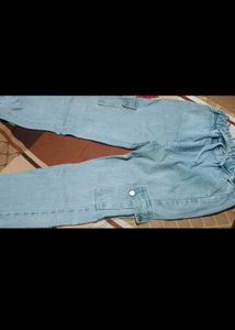 Unisex Light Wash Cargo Jeans