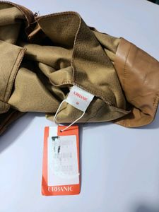 Stylish Tan Faux Leather Pants Size 30