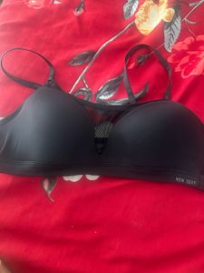 Black 'New Sexy' Bra with Mesh Detail