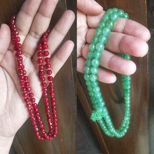 Real Ruby & Green Aventurine Crystal Mala combo