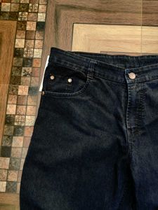 baggy dark blue jeans