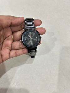 Ladies Black Metal Watch